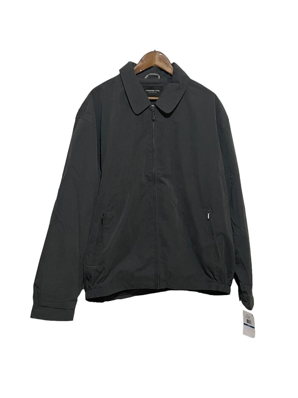 London Fog Black Zip-Up Jacket Sz XLT
